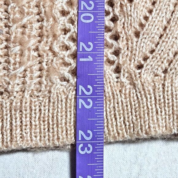 White House Black Market Heathered Coral Fold Down Collar Back Tie Knit Sweater - Picture 10 of 11